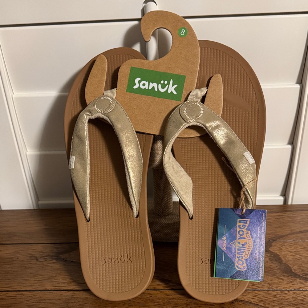 Sanuk Cosmic yoga Metallic Flipflops